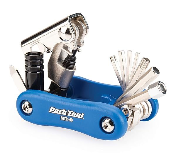 Park Tool MTC-40 Multi-Tool: 8mm Hex Wrenches, T25/T30 Screwdriver, Chain Tool & CO2 Inflator Adapter for Cyclists