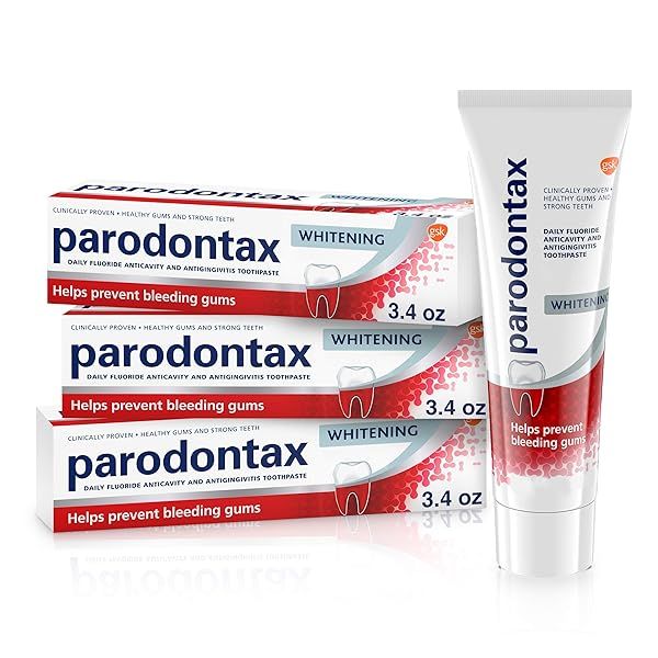 Parodontax Teeth Whitening Toothpaste for Healthy Gums - 3 Pack, 3.4 Oz | Stop Bleeding Gums & Enhance Oral Care