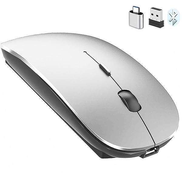 PeiBO Bluetooth 5.2 Wireless Dual-Mode Mouse - 2022 Gray Black Model for Seamless Connectivity