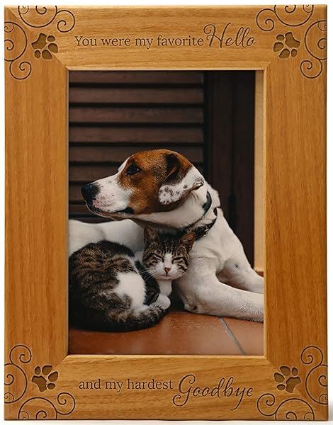 Pet Memorial Picture Frame You Were My Favorite Hello And My Hardest Goodbye Gifts for Dog Lovers 5x7 Vertical Photo Frame