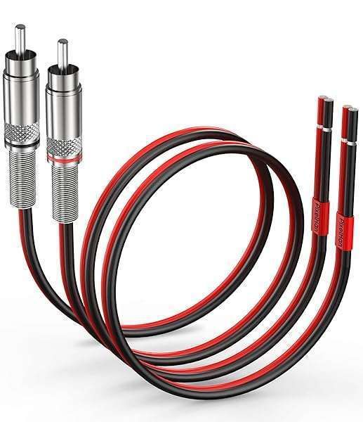 Pixelman RCA Plug to Speaker Wire Adapter - 6ft 14AWG Pure Copper for Subwoofers & Speakers