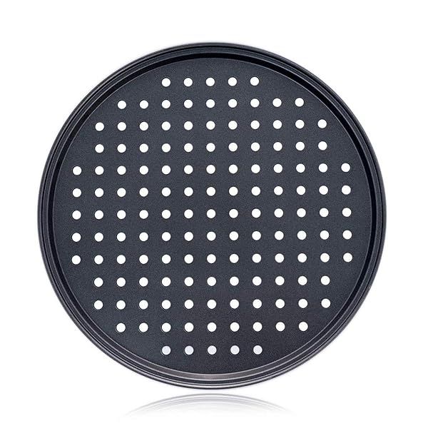 12-Inch Pizza Pan with Holes - Perfect for Oven Baking at Home & Restaurants