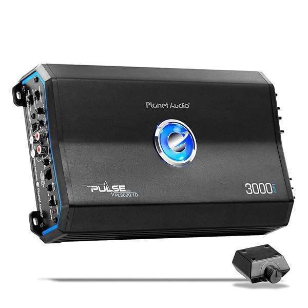Planet Audio PL3000.1D Amplifier: 3000W Monoblock Class D for Subwoofers - High Output & Low Pass Crossover