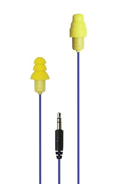 Plugfones Guardian Hybrid Earbuds: Noise-Reducing In-Ear Earplugs (Blue & Yellow) for Ultimate Comfort