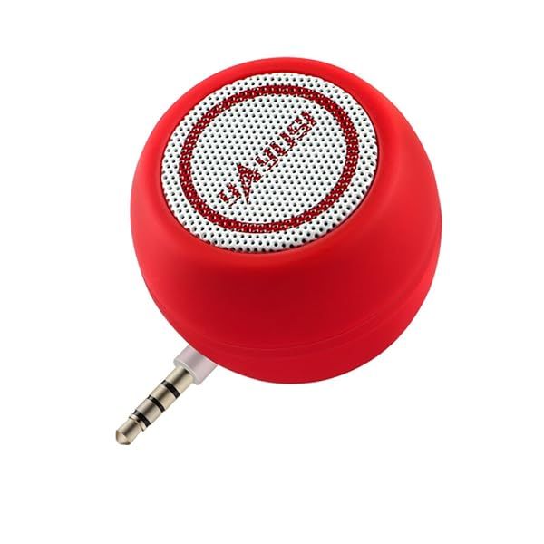 Portable Mini Speaker for iPhone/iPad - 3W Compact Speaker with Clear Sound & 3.5mm Aux Input (Passion Red)