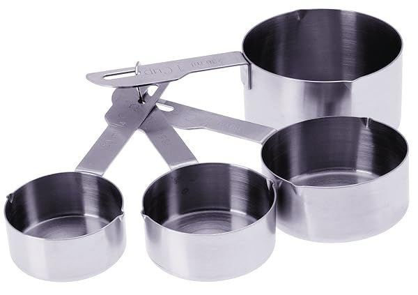 Prepworks by Progressive Stainless Steel Measuring Cups Set of 4 with Pour Spout - Perfect for Accurate Cooking & Baking