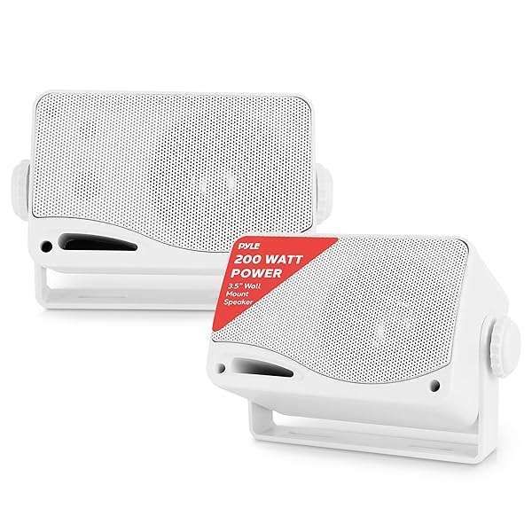 Buy Pyle 3-Way Weatherproof Outdoor Speakers - 200W Marine Grade for Home, Boat, Poolside & Patio - PLMR24 (White)