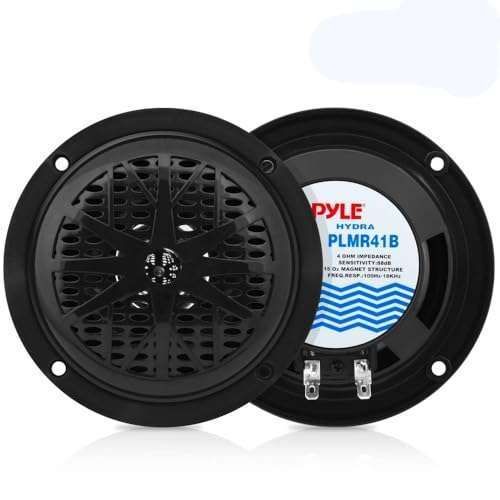 Pyle 4 Inch Dual Marine Speakers - Waterproof Outdoor Audio System - PLMR41B (Black) for Superior Sound