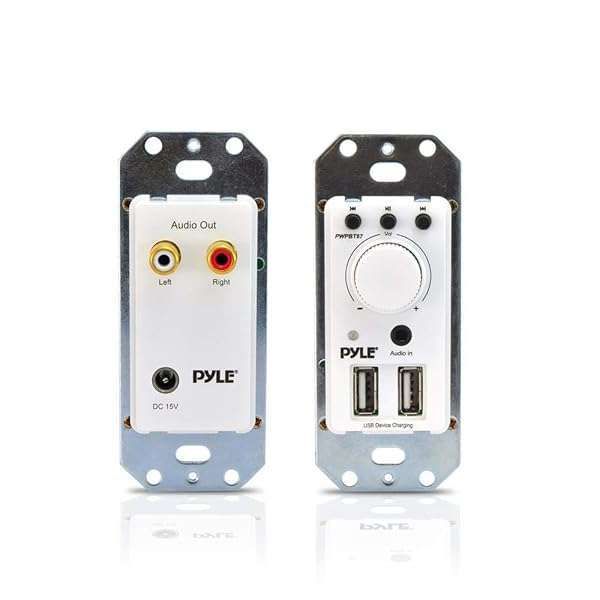 Upgrade Your Home Theater: Pyle Bluetooth Receiver Wall Mount with USB Charging & AUX Input - PWPBT67