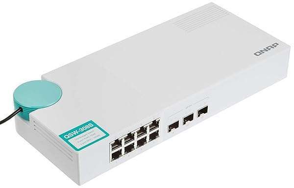 QNAP QSW-308S 10GbE Switch: 3-Port SFP+ & 8-Port Gigabit Unmanaged for High-Speed Networking