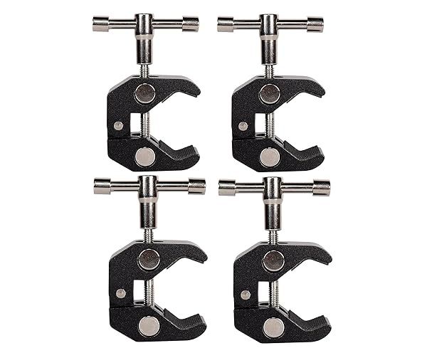 QYXINC 4-Pack Super Clamp for Photography: Versatile 1/4 & 3/8 Threaded Accessories for Cameras, Lights, Shelves & More