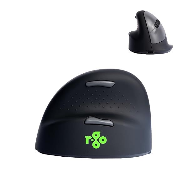 R-Go HE Left-Handed Vertical Ergonomic Mouse: Wireless, Silent Click, Prevents RSI - Compatible with Windows, Mac, Android, Linux