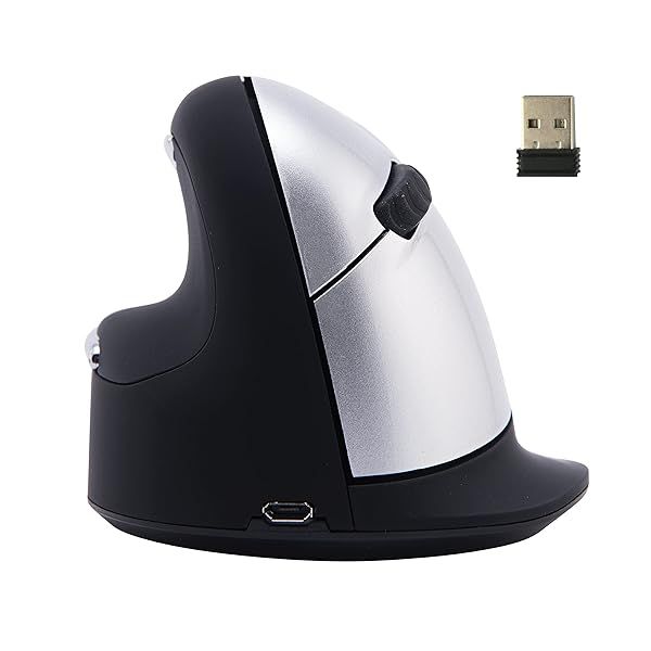 R-Go HE Wireless Vertical Ergonomic Mouse for Left Hand - 2400 DPI, 5 Buttons, Prevents RSI - Compatible with Windows, Mac, Android, Linux