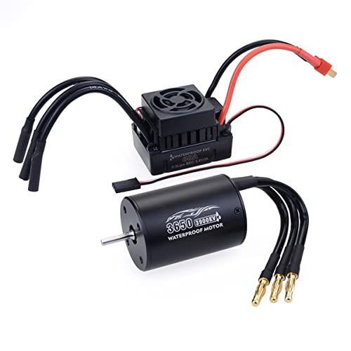 RC Brushless Motor ESC Combo 3650 3900KV 60A Waterproof Set for 1/10 Remote Control Cars Trucks Off Road Vehicles