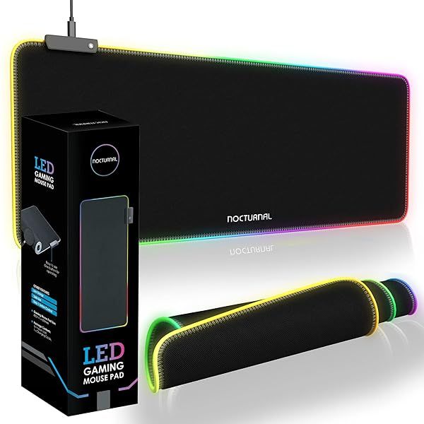 RGB XXL Gaming Desk Pad 31.5x11.8 with LED Lighting 13 Modes Keyboard and Mouse Mat