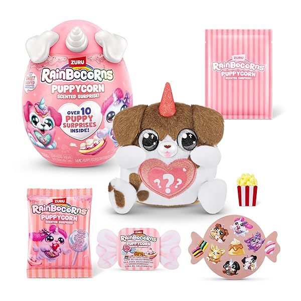 Rainbocorns Puppycorn Brown Dalmatian Scent Surprise Soft Toy Scented Puppy Plush for Girls by ZURU Unboxing Fun