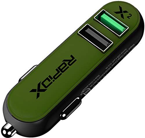 RapidX RXX2QCOLV X2 2 Port Car Charger Quick Charge Olive Fast Charging Solution