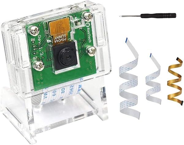 RasTech Raspberry Pi Camera Module 5MP 1080p OV5647 Webcam Set with Stand and Ribbon Cables for Pi 5 4 Model A B Zero W