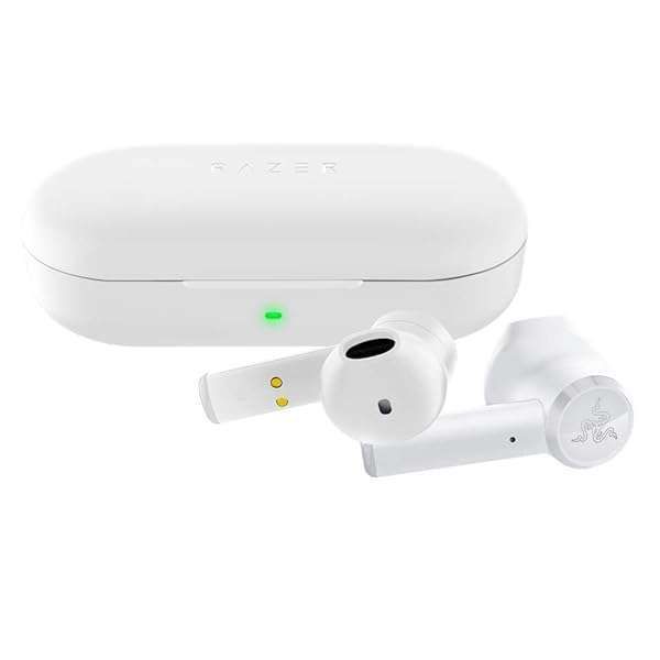 Razer Hammerhead True Wireless Earbuds: 60ms Low-Latency, IPX4 Water Resistant, Bluetooth 5.0, Touch Control - Mercury White