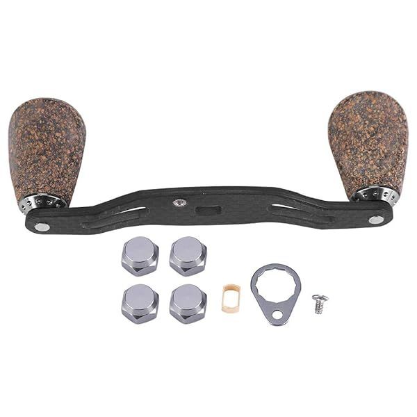 Premium Replacement Fishing Reel Handle: Wood Knob & Carbon Fiber Frame Parts