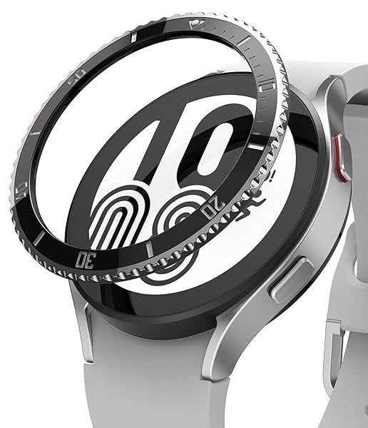 Ringke Bezel Styling for Samsung Galaxy Watch 5 & 4 - Anti-Scratch Stainless Steel Frame Cover in Silver & Black