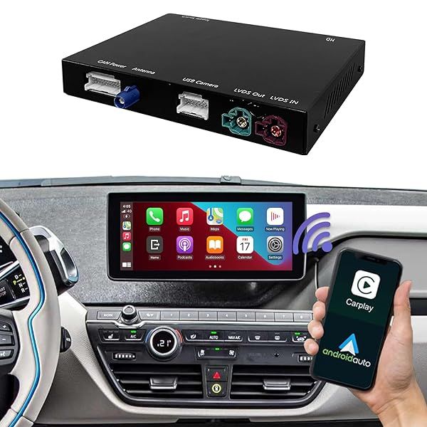 Road Top Wireless Carplay and Android Auto for BMW i3 I01 2012-2017 NBT System Compatible with Mirrorlink Reverse Camera Navigation