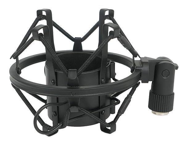 Rockville Metal Shock Mount for Studio Microphones - Enhance Recording Quality (R Black)