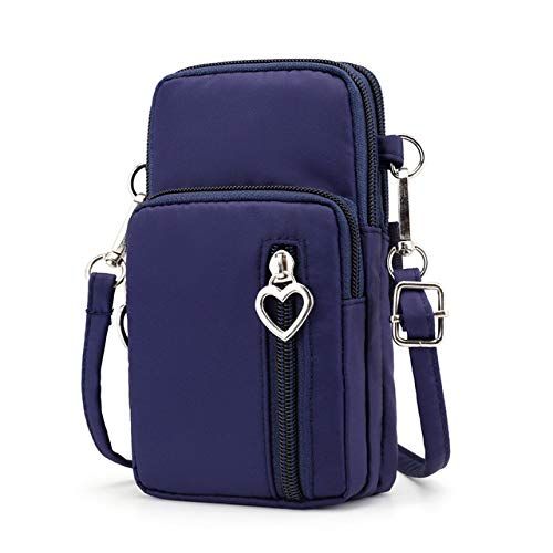 Roomy Crossbody Bag for iPhone 15/14 Plus & Samsung Galaxy S24 - Stylish Blue Cellphone Shoulder Pouch Purse