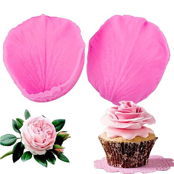 Rose Petal Veiner Mold Silicone 3D Flower Molds for Cake Cupcake Decorating Baking Fondant and Gum Paste
