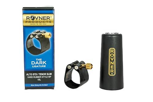 Rovner Alto Saxophone Ligature and Plastic Cap Dark for Hard Rubber Mouthpiece 1RL