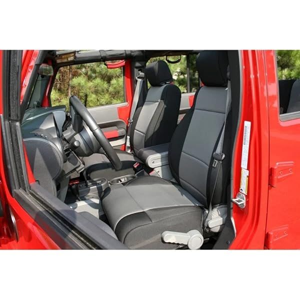 Rugged Ridge Neoprene Seat Cover Kit for 2007-2010 Jeep Wrangler JK - Black/Gray | Model 13214.09