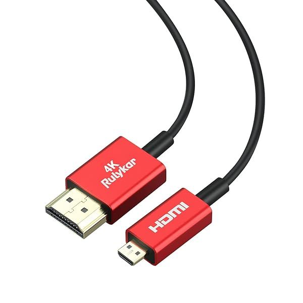 Rulykar 8K Micro HDMI to HDMI Cable 3.3FT - Ultra High Speed 48Gbps, Compatible with Hero 7, A6000, B500 & More