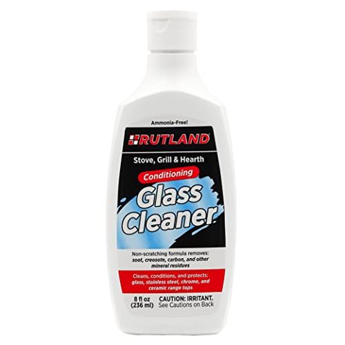 Rutland Hearth & Grill Glass Cleaner - 8 oz | Streak-Free Shine for Fireplaces & Grills
