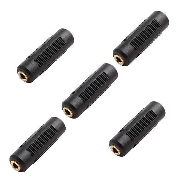 SAISN 3.5mm Stereo Jack Adapter - Gold Plated Female Coupler (Pack of 5) for High-Quality Audio Connection