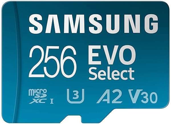 SAMSUNG EVO Select 256GB Micro SD Card + Adapter - 130MB/s UHS-I, A2, V30 for Android, Tablets & Nintendo Switch
