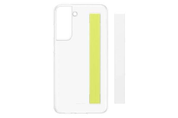 SAMSUNG Galaxy S21 FE 5G Clear Slim Strap Cover - Shockproof Case with Detachable Straps for Secure Grip - US Version, White