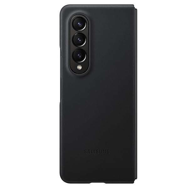 Premium Leather Case for SAMSUNG Galaxy Z Fold 4 - Elegant, Protective, Soft Surface - Bulk Packaging (Black)