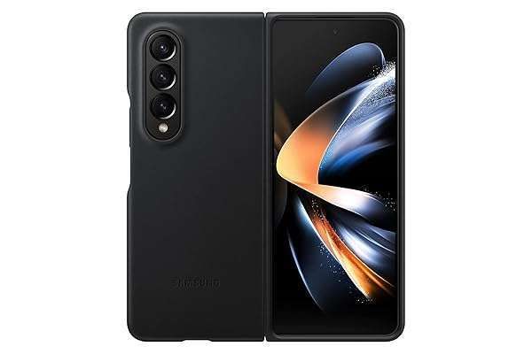 Premium Samsung Galaxy Z Fold4 Leather Cover - Elegant, Protective Case with Front & Back Protection, Soft Surface - Black US Version