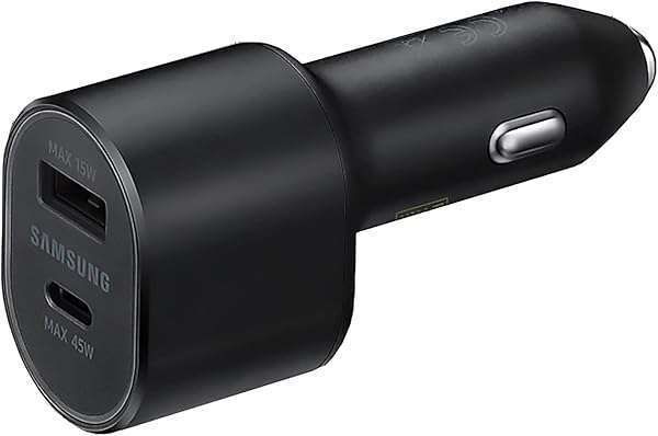 SAMSUNG Super Fast Dual Car Charger (45W+15W) - EP-L5300 Black | Fast Charging USB Ports