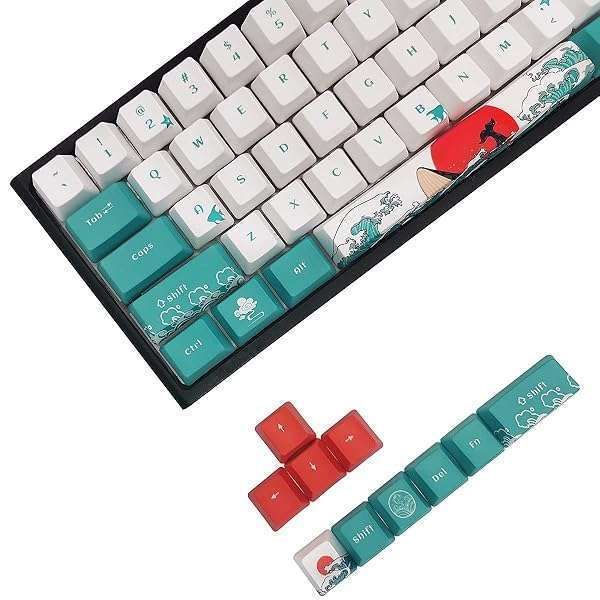SDYZ Coral Sea Custom Keycaps for 60% Mechanical Keyboards - PBT OEM Profile Set for GK61, GK64, RK61, Anne, GH60, ALT61