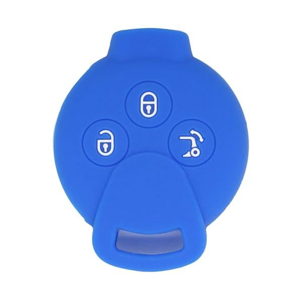 SEGADEN Deep Blue Silicone Key Fob Cover for Mercedes Benz Smart Fortwo - 3 Button Remote Protector Case