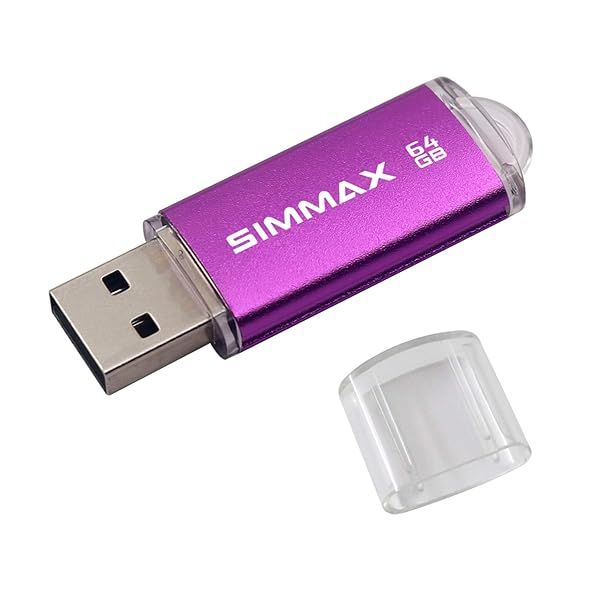 Buy SIMMAX 64GB USB 2.0 Flash Drive - Purple Thumb Drive for Fast Data Storage