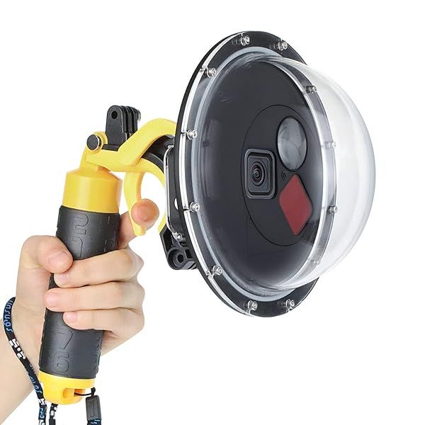 SOONSUN Waterproof Dome Port for GoPro Hero 5/6/7 - Underwater Housing with Red & 10x Close-up Filters