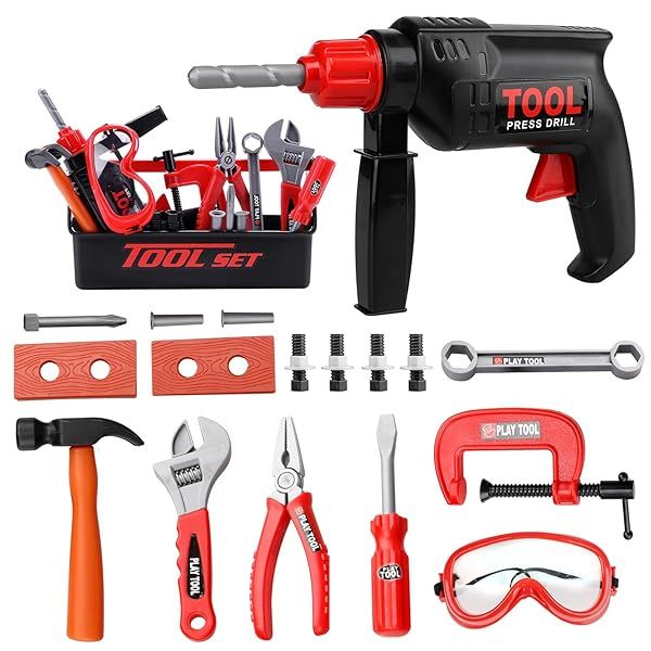 STEAM Life Kids Tool Set: Electric Drill & Toy Tools for Ages 3-8 - Perfect Pretend Play for Toddlers!