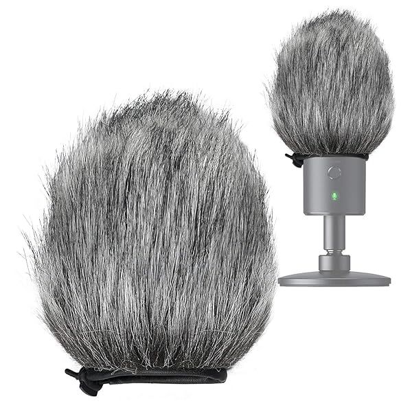 SUNMON Razer Seiren X Furry Windscreen Muff Mic Pop Filter Wind Cover for Razer Seiren X USB Condenser Streaming Microphone
