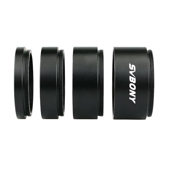 SVBONY M42x0.75 T2 Extension Tube Kit - 5mm, 10mm, 15mm, 20mm Lengths for Astrophotography