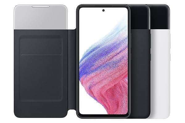 Samsung Galaxy A53 5G S View Wallet Cover: Eco-Friendly, Protective Case with Hidden Card Pocket - Black