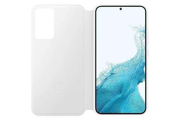 Samsung Galaxy S22+ S-View Flip Cover Case - Protective, Tap Control, Stylish Design, US Version, White - EF-ZS906CWEGUS