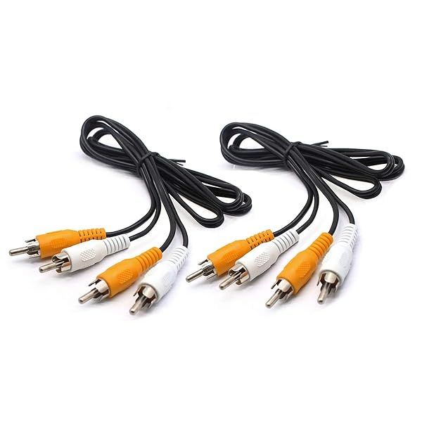Security-01 2-Pack RCA Male to Male Stereo Audio Cable - 1 Meter (3.28 Feet) - High-Quality Black Cables for Superior Sound