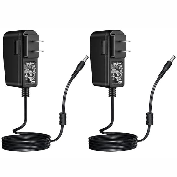 Security-01 2-Pack 12V Power Supply Adapter for CCTV, Speakers, Routers & More - UL Listed, 100-240V to DC 0.5A